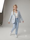 Anne Kız Kadın Kız Çocuk %100 Pamuk Çiçek Nakışlı Blazer CeketCeketHilal Akıncı Kids
