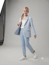 Anne Kız Kadın Kız Çocuk %100 Pamuk Çiçek Nakışlı Blazer CeketCeketHilal Akıncı Kids