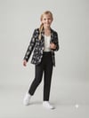 Anne Kız Kadın Kız Çocuk %100 Pamuk Çiçek Nakışlı Blazer CeketCeketHilal Akıncı Kids