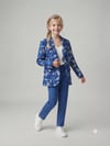 Anne Kız Kadın Kız Çocuk %100 Pamuk Çiçek Nakışlı Blazer CeketCeketHilal Akıncı Kids