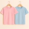 Basic Bisiklet Yaka Pembe-Mavi 2'li T-shirtKız ÇocukHilal Akıncı Kids
