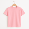 Basic Bisiklet Yaka Pembe T-shirt Kız ÇocukHilal Akıncı Kids