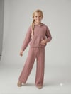 Burgu Örgü Detaylı Kapüşonlu Triko Sweatshirt Triko Pantolon 2'li TakımAlt-Üst TakımHilal Akıncı Kids
