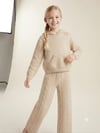 Burgu Örgü Detaylı Kapüşonlu Triko Sweatshirt Triko Pantolon 2'li TakımAlt-Üst TakımHilal Akıncı Kids