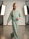 Burgu Örgü Detaylı Kapüşonlu Triko Sweatshirt Triko Pantolon 2'li TakımAlt-Üst TakımHilal Akıncı Kids