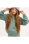 Burgu Örgü Detaylı Kapüşonlu Triko Sweatshirt Triko Pantolon 2'li TakımAlt-Üst TakımHilal Akıncı Kids