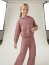 Burgu Örgü Detaylı Kapüşonlu Triko Sweatshirt Triko Pantolon 2'li TakımAlt-Üst TakımHilal Akıncı Kids