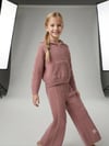Burgu Örgü Detaylı Kapüşonlu Triko Sweatshirt Triko Pantolon 2'li TakımAlt-Üst TakımHilal Akıncı Kids