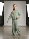 Burgu Örgü Detaylı Kapüşonlu Triko Sweatshirt Triko Pantolon 2'li TakımAlt-Üst TakımHilal Akıncı Kids