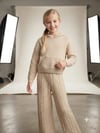 Burgu Örgü Detaylı Kapüşonlu Triko Sweatshirt Triko Pantolon 2'li TakımAlt-Üst TakımHilal Akıncı Kids