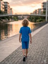 Erkek Çocuk %100 Pamuk Bisiklet Yaka Baskılı Tişört ve Şortlu 2`li TakımAlt - Üst TakımHilal Akıncı Kids