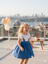 Kız Çocuk Dantel Yaka Detaylı Bluz Renkli Salopet TakımElbiseHilal Akıncı Kids
