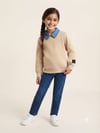 Kız Çocuk Denim Yaka Detaylı SweatshirtSweatshirtHilal Akıncı Kids
