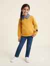 Kız Çocuk Denim Yaka Detaylı SweatshirtSweatshirtHilal Akıncı Kids