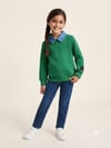 Kız Çocuk Denim Yaka Detaylı SweatshirtSweatshirtHilal Akıncı Kids