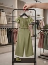 Kız Çocuk Düşük Omuz Beli ve Kolları Lastikli Bluz ve Pantalon 2`li TakımAlt-Üst TakımHilal Akıncı Kids