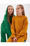 Kız Çocuk Kapüşonlu Cepli Sweatshirt Triko Pantolon 2'li TakımAlt - Üst TakımHilal Akıncı Kids
