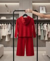 Kız Çocuk Kapüşonlu Cepli Sweatshirt Triko Pantolon 2'li TakımAlt-Üst TakımHilal Akıncı Kids