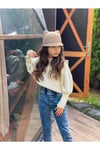Kız Çocuk Kapüşonlu Triko Sweatshirt Kot Pantolon 2'li TakımAlt - Üst TakımHilal Akıncı Kids