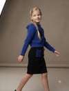Kız Çocuk Kapüşonlu Triko Sweatshirt Renkli Cepli Etek 3'lü TakımAlt-Üst TakımHilal Akıncı Kids