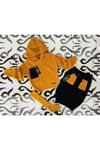 Kız Çocuk Kapüşonlu Triko Sweatshirt Renkli Cepli Etek 3'lü TakımAlt - Üst TakımHilal Akıncı Kids