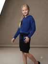 Kız Çocuk Kapüşonlu Triko Sweatshirt Renkli Cepli Etek 3'lü TakımAlt-Üst TakımHilal Akıncı Kids
