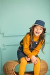 Kız Çocuk Kot Salopet Yarım Balıkçı Yaka Kazak Kot Şapka 4'lü TakımSalopetHilal Akıncı Kids