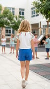 Kız Çocuk Nakışlı Beyaz Bluz Renkli Pensli Şort  2'li TakımAlt-Üst TakımHilal Akıncı Kids