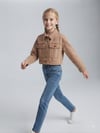 Kız Çocuk Organik Boyamalı Kot Crop CeketKız ÇocukHilal Akıncı Kids