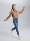 Kız Çocuk Organik Boyamalı Kot Crop CeketKız ÇocukHilal Akıncı Kids