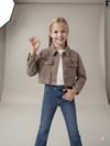 Kız Çocuk Organik Boyamalı Kot Crop CeketKız ÇocukHilal Akıncı Kids