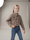 Kız Çocuk Organik Boyamalı Kot Crop CeketKız ÇocukHilal Akıncı Kids