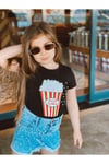 Kız Çocuk Pop Corn Baskılı Bluz Kot Etek Ikili TakımAlt-Üst TakımHilal Akıncı Kids