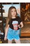 Kız Çocuk Pop Corn Baskılı Bluz Kot Etek Ikili TakımAlt-Üst TakımHilal Akıncı Kids