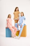 Kız Çocuk Scuba Kumaş Kısa Kollu Sweatshirt Beyaz Gömlek Lastikli Pantolon 3'lü TakımAlt - Üst TakımHilal Akıncı Kids