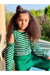 Kız Çocuk Slogan Baskılı Triko Bluz Hırka Pantolon 3'lü TakımAlt-Üst TakımHilal Akıncı Kids