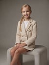 Kız Çocuk Tüvit Kumaş Gold Düğmeli Blazer CeketCeketHilal Akıncı Kids