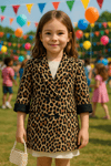 Leopar Desenli Blazer CeketKız ÇocukHilal Akıncı Kids