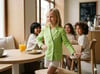 Puantiyeli Blazer Ceket ve Beyaz Şort TakımKız ÇocukHilal Akıncı Kids