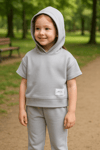 Scuba Kapüşonlu Kısa Kollu Sweatshirt ve PantolonKız ÇocukHilal Akıncı Kids