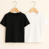 Unisex Basic Bisiklet Yaka 2'li Siyah BeyazT-shirtKız ÇocukHilal Akıncı Kids