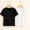 Unisex Basic Bisiklet Yaka 2'li Siyah BeyazT-shirtKız ÇocukHilal Akıncı Kids