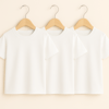 Unisex Basic Bisiklet Yaka Beyaz 3'lü T-shirtKız ÇocukHilal Akıncı Kids
