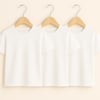 Unisex Basic Bisiklet Yaka Beyaz 3'lü T-shirtKız ÇocukHilal Akıncı Kids