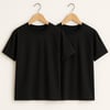 Unisex Basic Bisiklet Yaka Siyah 2'li T-shirtKız ÇocukHilal Akıncı Kids
