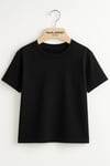 Unisex Basic Yaka Siyah T-shirtKız ÇocukHilal Akıncı Kids
