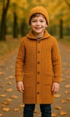 Unısex Düğmeli Oversize Uzun Triko Hırka Bere Ikili TakımHırkaHilal Akıncı Kids