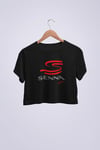 Ayrton Senna İmzalı Senna Logolu Crop T-shirt