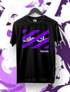 Block Fashion Siyah T-Shirt Mor Baskı