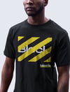 Block Fashion Siyah T-Shirt Sarı Baskı